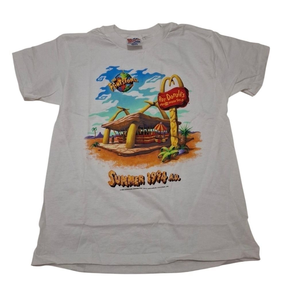 Vintage 1994 Mcdonals  The Flintstones Kids Shirt Size L